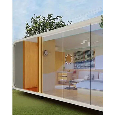 La protection de Sun a adapté la Chambre aux besoins du client mobile préfabriquée stable en verre de conteneur de cabine et de cosse d'Apple de structure métallique de couleur