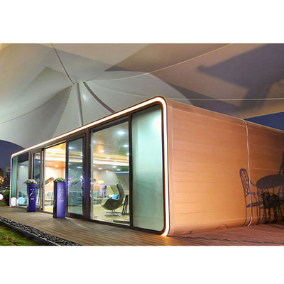 La protection de Sun a adapté la Chambre aux besoins du client mobile préfabriquée stable en verre de conteneur de cabine et de cosse d'Apple de structure métallique de couleur