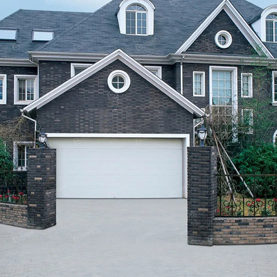 Porte à cadre en aluminium et porte de garage automatique en verre dépoli Villa