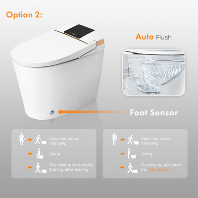 Toilette futée intelligente de salle de bains de capteur de bidet affleurant automatique électrique de luxe de carte de travail