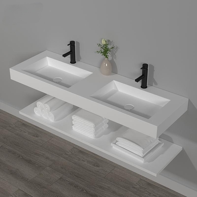 Évier de lavabo de nouvelle de conception de lavabo double de couleur salle de bains sanitaire blanche italienne d'articles