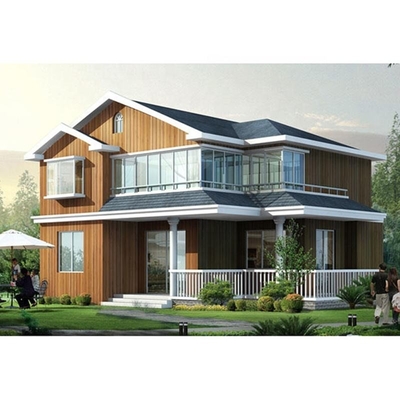 Couleur et taille personnalisées Structure en acier léger Villa de luxe préfabriquée de deux étages Maison préfabriquée