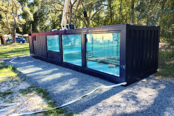 Container sur mesure piscine avec fenêtre douche maison spa structure en acier piscine