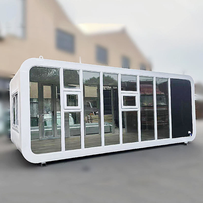 Maison préfabriquée en acier de luxe Capsule d'espace blanc Cabine Apple Container maison pour le camping