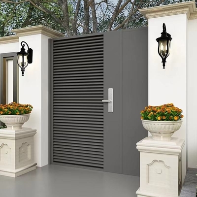 Décoration extérieure Entrée noire Porte d'entrée en acier inoxydable double Porte principale en fer forgé
