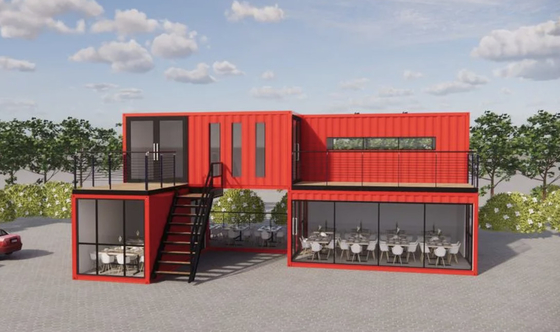 Faible prix d'usine Deux maison de conteneurs en acier léger bâtiment maison mobile