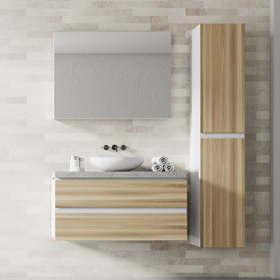 Le PVC de forces de défense principale a adapté la vanité aux besoins du client fixée au mur de maquillage d'économie de l'espace de Cabinets de salle de bains