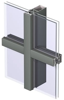 Isolation thermique en aluminium durable forte de mur rideau de verre feuilleté
