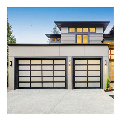 Largeur en aluminium en verre sectionnelle industrielle de la porte 6000-7000mm de garage