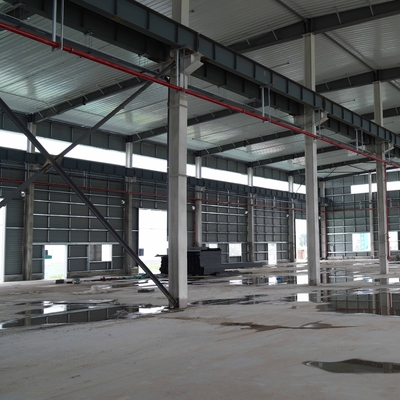 Bâtiment à pans de bois laminé à chaud soudé en métal d'atelier de structure métallique de section de H