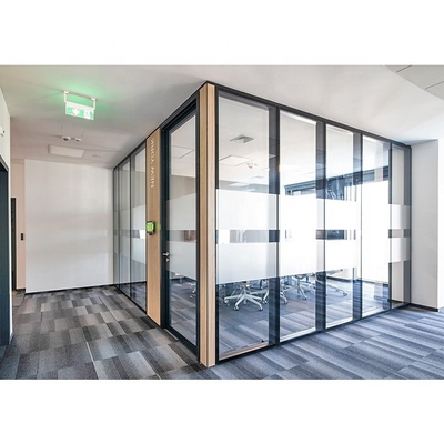 Système en verre insonorisé de cloison de séparation du STC. 45db de bureau avec des portes