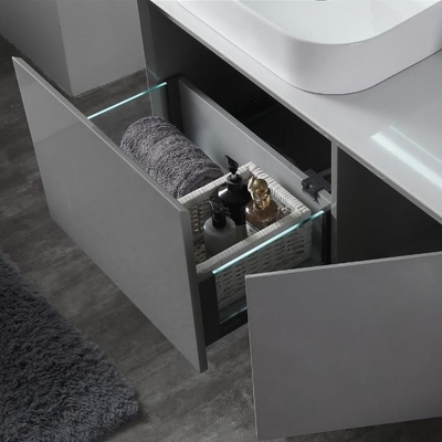 Miroir chaud de lumière de Grey Customized Bathroom Cabinets LED vanité de Bath de 40 pouces