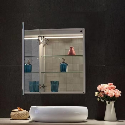 L'hôtel a enfoncé l'armoire à pharmacie intelligente de salle de bains de LED avec le miroir