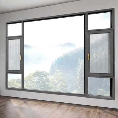 Le double en aluminium en verre clair de tissu pour rideaux a glacé Windows pour des caravanes résidentielles