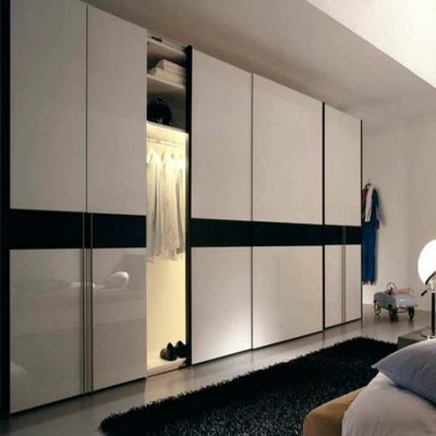Promenade en bois solide à la mode dans des garde-robes de Mirror Sliding Doors d'organisateur de cabinet pour des vêtements