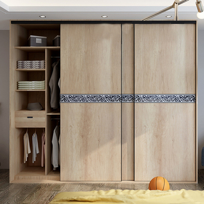 Promenade en bois solide à la mode dans des garde-robes de Mirror Sliding Doors d'organisateur de cabinet pour des vêtements