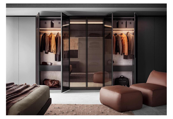 Meuble de rangement adapté aux besoins du client ignifuge de salon de garde-robe de contreplaqué avec la porte de miroir