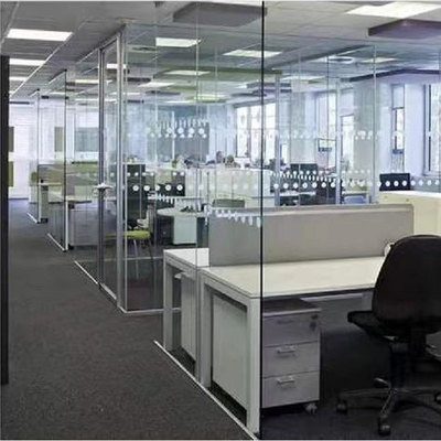 Plancher en verre gâché de cloison de séparation de bureau de mélamine aux diviseurs de pièce insonorisés de plafond