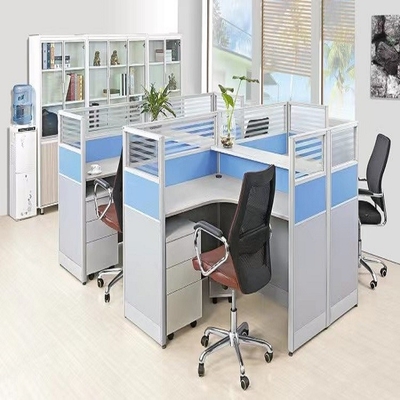 Diviseurs modernes de bureau du compartiment cpc de Seater du mur de verre 4 de séparation de bureau de la mode ISO9001