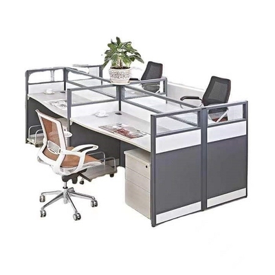 Diviseurs modernes de bureau du compartiment cpc de Seater du mur de verre 4 de séparation de bureau de la mode ISO9001