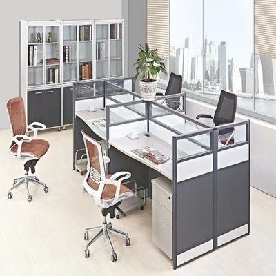 Diviseurs modernes de bureau du compartiment cpc de Seater du mur de verre 4 de séparation de bureau de la mode ISO9001