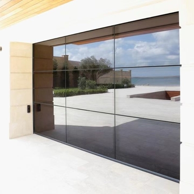 12 16 portes en verre à pleine vue en aluminium de garage de 18 pieds Frameless