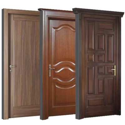 Porte d'entrée en bois d'acajou en bois ignifuge de PVC WPC d'ABS de la porte HDF de forces de défense principale