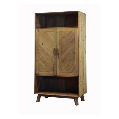 La main en bois solide a découpé le placard antique rustique adapté aux besoins du client de pin réutilisé par garde-robe