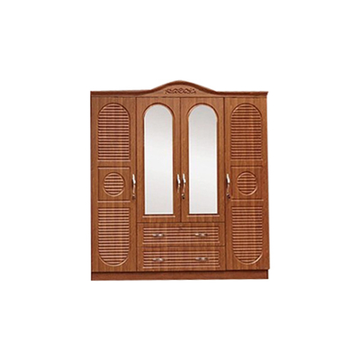 Cabinet multi 2 3 de conseil de forces de défense principale de couleur de texture de PVC placard de 4 portes avec le miroir