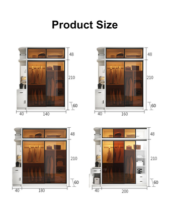 TESIA a adapté le meuble de rangement aux besoins du client en verre de porte coulissante de meubles de chambre à coucher de garde-robe