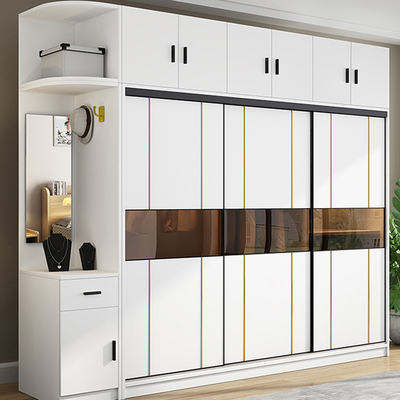 TESIA a adapté le meuble de rangement aux besoins du client en verre de porte coulissante de meubles de chambre à coucher de garde-robe
