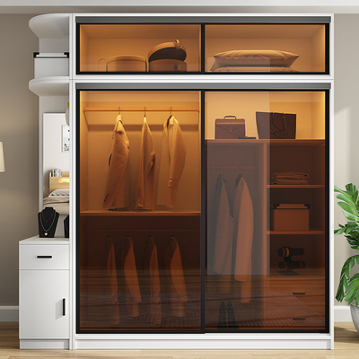 TESIA a adapté le meuble de rangement aux besoins du client en verre de porte coulissante de meubles de chambre à coucher de garde-robe