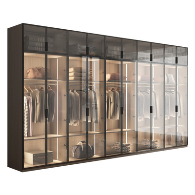 promenade de vestiaire de garde-robe adaptée aux besoins du client par porte épaisse de 18-22mm dans le cabinet