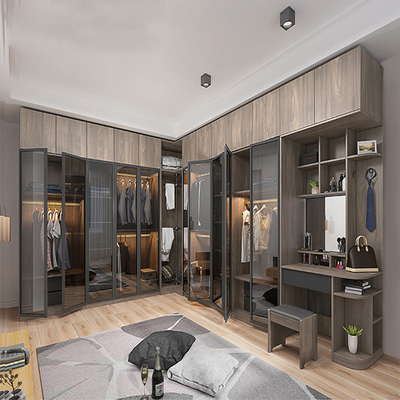 promenade de vestiaire de garde-robe adaptée aux besoins du client par porte épaisse de 18-22mm dans le cabinet