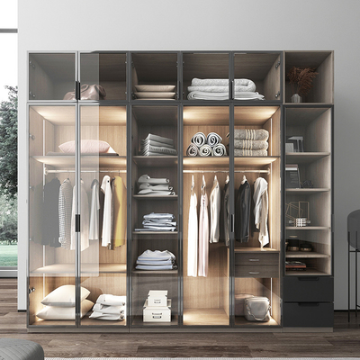 promenade de vestiaire de garde-robe adaptée aux besoins du client par porte épaisse de 18-22mm dans le cabinet