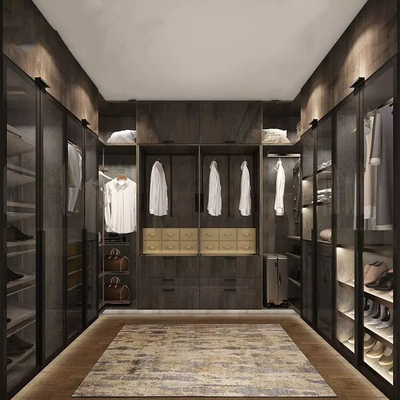 promenade de vestiaire de garde-robe adaptée aux besoins du client par porte épaisse de 18-22mm dans le cabinet