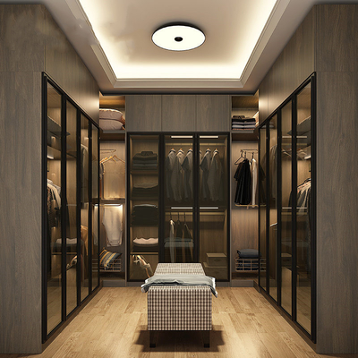 promenade de vestiaire de garde-robe adaptée aux besoins du client par porte épaisse de 18-22mm dans le cabinet