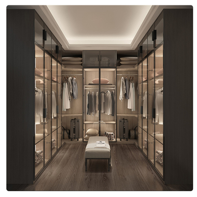 promenade de vestiaire de garde-robe adaptée aux besoins du client par porte épaisse de 18-22mm dans le cabinet
