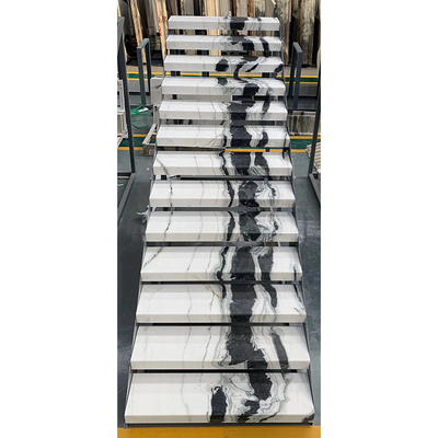 Escalier en spirale en pierre naturel d'escaliers d'ODM Panda Black And White Marble d'OEM