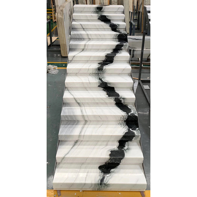 Escalier en spirale en pierre naturel d'escaliers d'ODM Panda Black And White Marble d'OEM