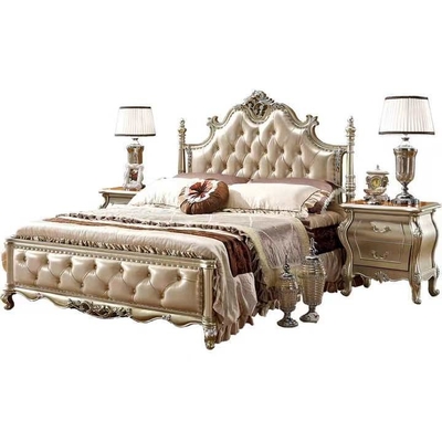 chambre à coucher classique antique d'hôtel de 180x200CM de lit à extrémité élevé de salon