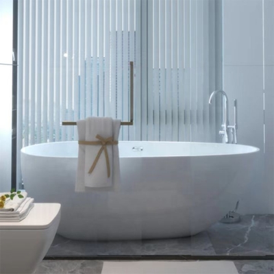 baquet de trempage de baignoire de 1.5m d'acrylique de résine extérieure solide libre moderne de pierre