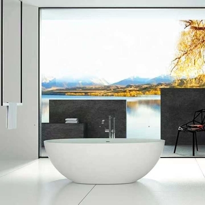 baquet de trempage de baignoire de 1.5m d'acrylique de résine extérieure solide libre moderne de pierre