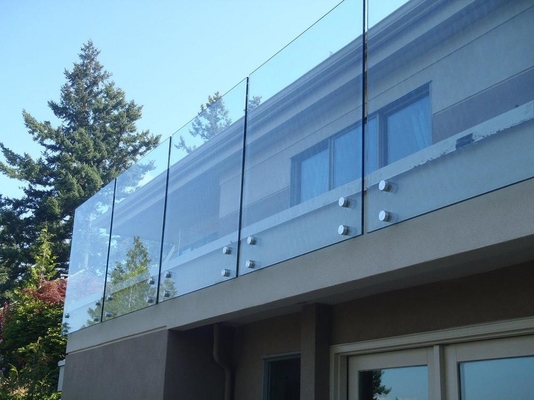 balustrade intérieure de balcon d'acier inoxydable de balustrades d'escalier de verre trempé de 12mm