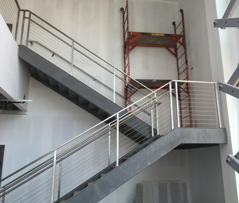 balustrade intérieure de balcon d'acier inoxydable de balustrades d'escalier de verre trempé de 12mm