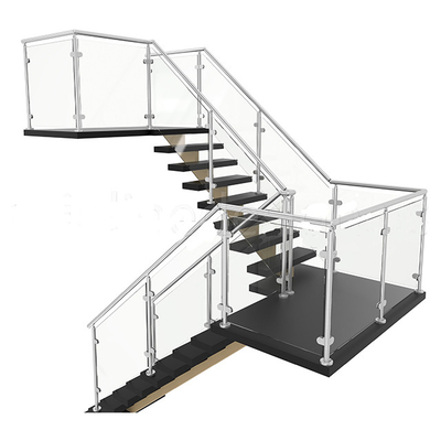 balustrade intérieure de balcon d'acier inoxydable de balustrades d'escalier de verre trempé de 12mm