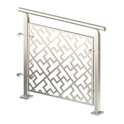 Balustrade inoxydable de clôture décorative de plaque d'acier de balustre en métal fait sur commande solides solubles pour des escaliers