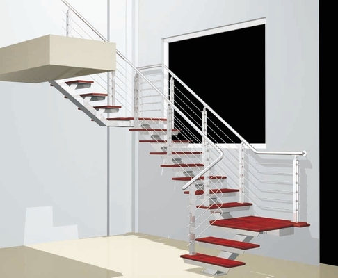 escalier acrylique transparent de taille de 1000mm clôturant les balustrades en aluminium de luxe pour des escaliers