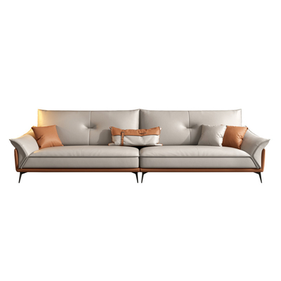 Petite peau de vache sectionnelle nordique à la maison Sofa Set en cuir de divan de 3 4 Seater