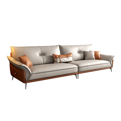 Petite peau de vache sectionnelle nordique à la maison Sofa Set en cuir de divan de 3 4 Seater